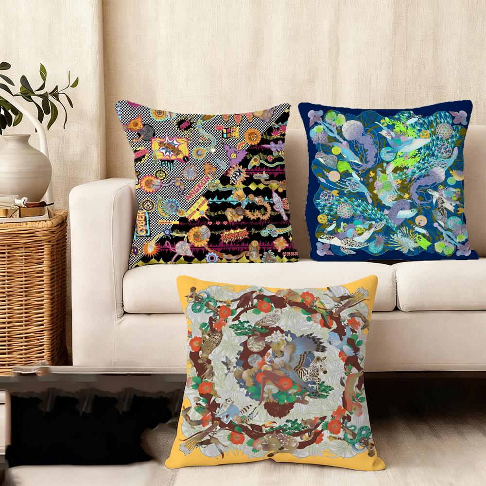 Cambodian Buddha Print Cushion Cover Soft Plush Fabric Double-Sided Printed Sofa Cushion Cover For All Seasons Home Decor Gift