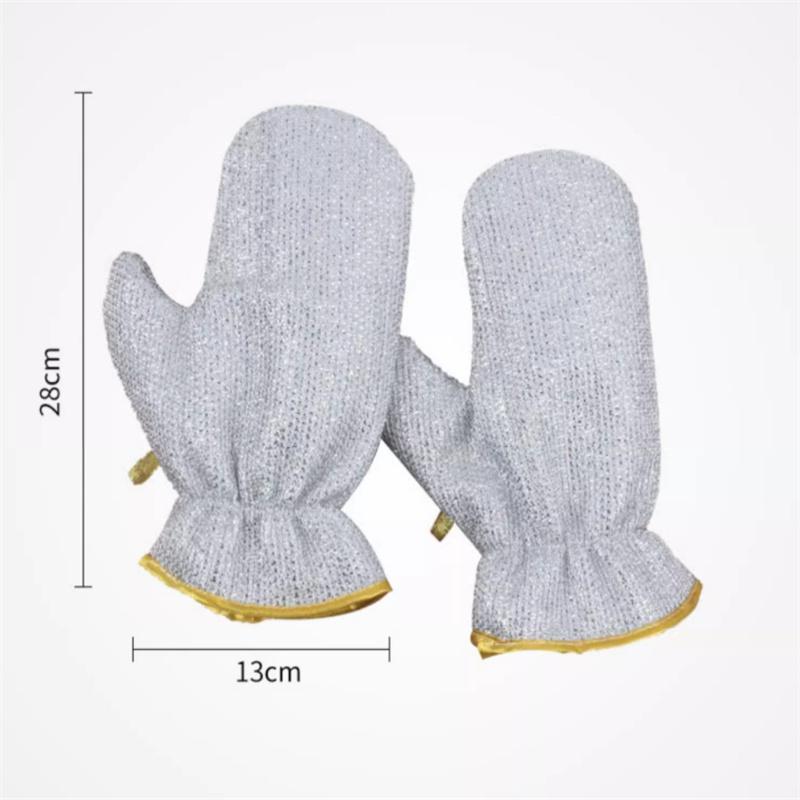 Steel Wire Lengthened Waterproof Heat Insulation Hot Proof Kitchen Thick Durable Dishwashing Gloves