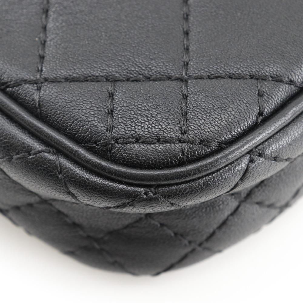 Versace Medusa Shoulder Bag 2WAY Belt Pouch Black Leather Unisex Used