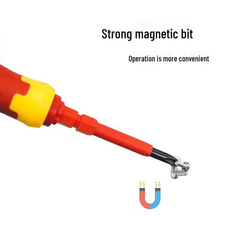 High-Strength Magnetic Insulated Electrician's Screwdriver Set: Multi-Spec Flathead & Phillips with Unique YU Design