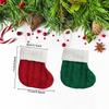 3pcs Hanging Candy Gift Bag Mini Cutlery Cover Crafts Christmas Knitted Socks  Gift
