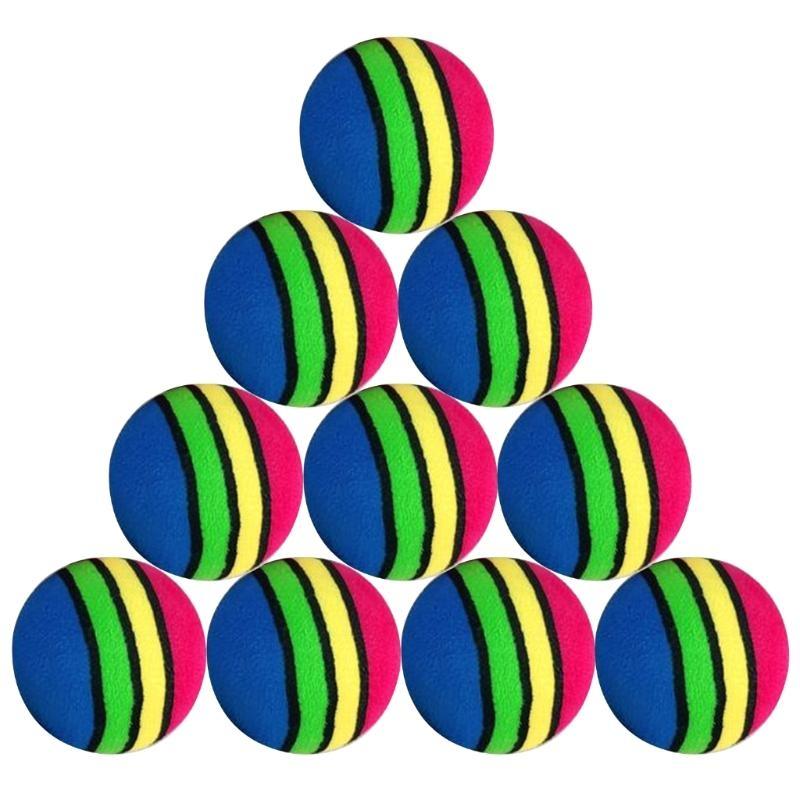 10 Pcs Throwing InteractiveColorful Rainbow Balls Pet Puppy Dogs EVA Foam Balls