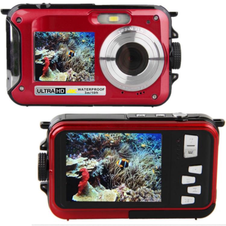 4K Doppelscreen Wasserdichte Tauchkamera 48MP 16x Zoom Taschenlampe Camcorder HD368A