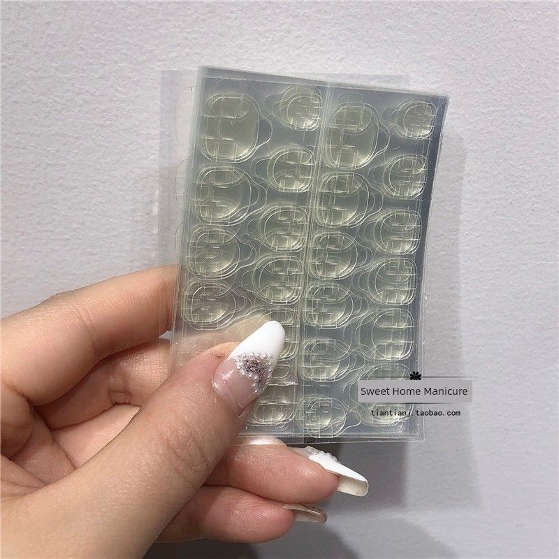 

Tiktok Wear Fake Nail Tip Special Waterproof High Viscosity Disposable Transparent Double Adhesive Tape Jelly Glue Nail Stickers Hand Import yellow gum 5 120 stickers