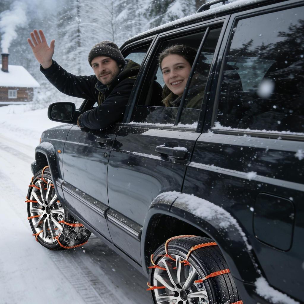 Car Snow Chains For Tires 5 Piece Tyre Traction Grips Snow Tire Chains For Suv Truck Pickup Van Sedans 165-275mm Winter Driving