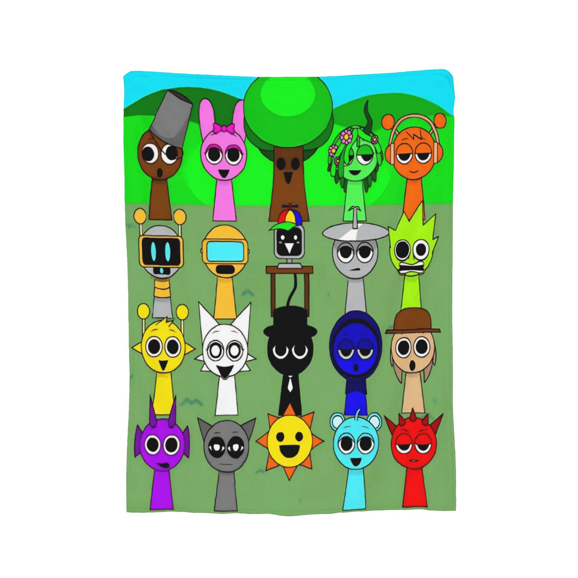 

Sprunki Game Blankets Music-Mixing Game Fleece Vintage Soft Throw Blankets for Home Autumn/Winter, 150x200cm