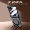 Matte Metall Magnetischer Ringhalter Handyhülle für Samsung Galaxy Z Flip 8, mit Glas Bildschirmscharnier Schutzabdeckung