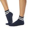 TAVI Aria Grip for and Crew Indigo Size for Men and Women Socks, Non-Slip, Yoga, Pilates, Ballet, Athletic, Length, Stripe, Small,