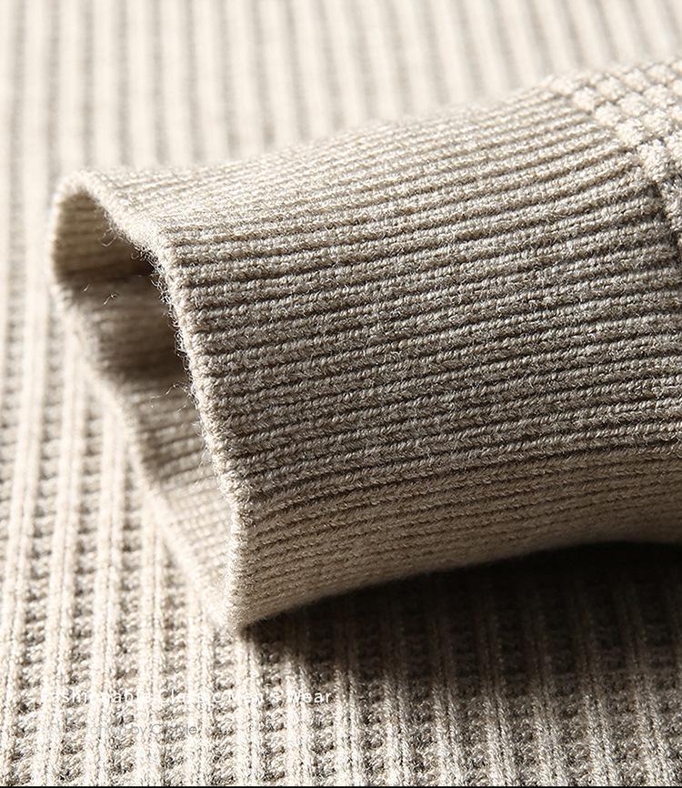 Men's Douyin Bestseller Autumn/Winter Knitwear: Trendy Round Neck Solid Color Jacquard Thick Sweater