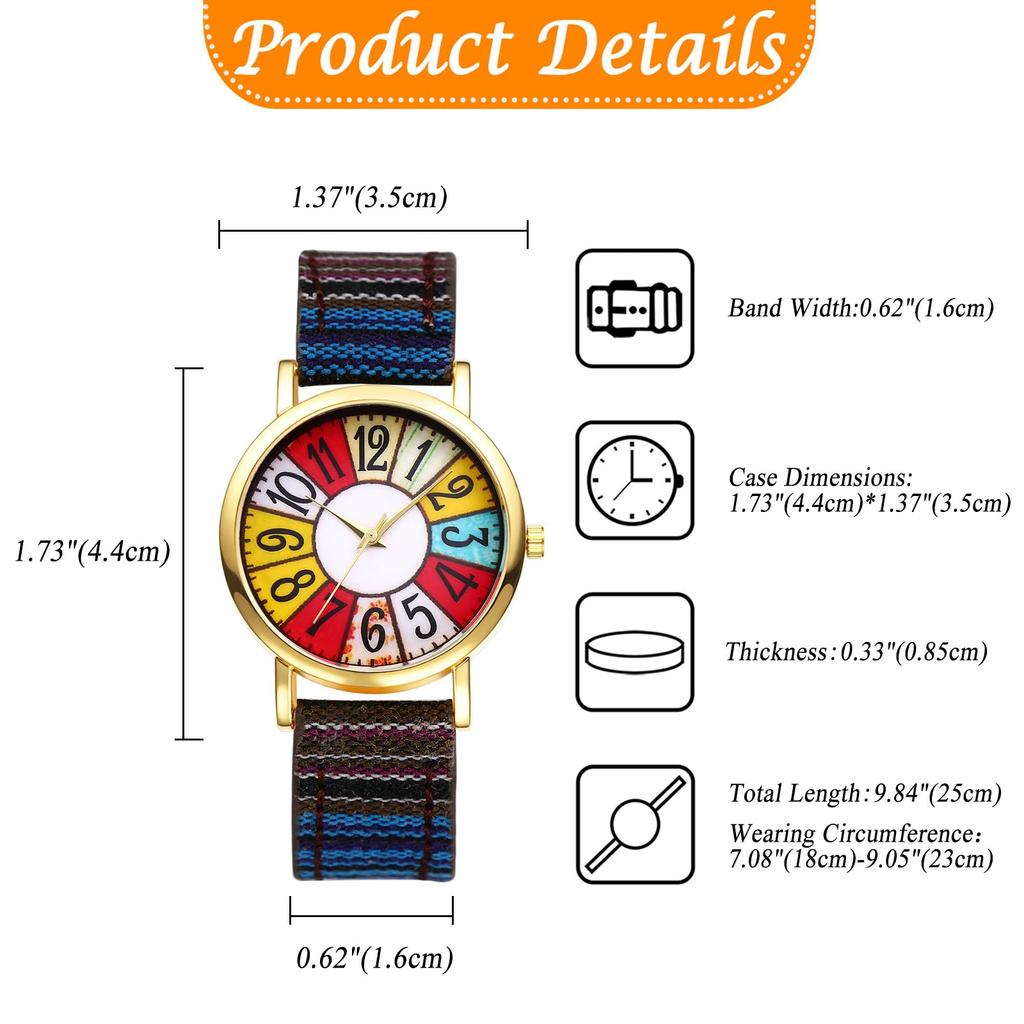 Bohemian Watch with Genuine Leather Antique Analog Waterproof Quartz Cute Fashion Watch for Women Perfect Gift for Day Women's Strap, Design Display,