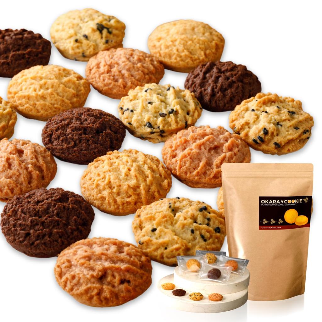 ZUBORA DIET Окара Печенье в обертке 36 Шт. Простое Какао Кунжутное Клубничное Диетические Снеки Печенье Снеки Сладости (поштучно / штуки) (низкий сахар/низкое содержание углеводов/низкий