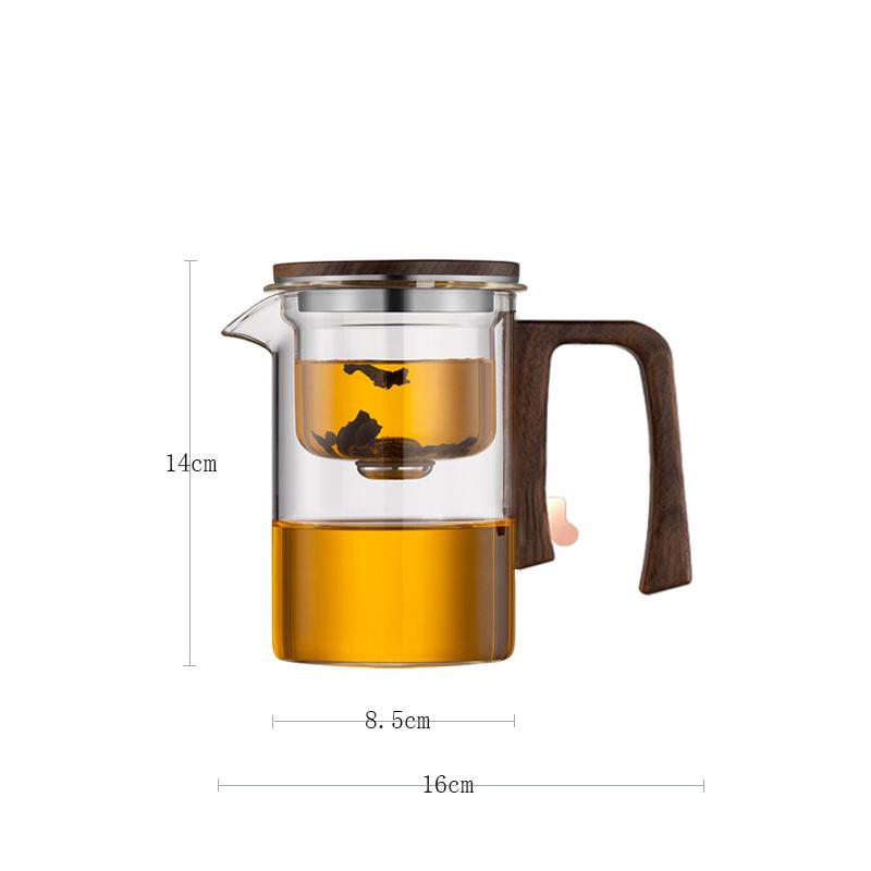 High-grade Home Tea Pot One Click Tea Water Separation Stainless Steel Tea Strainer Glass Teapot Filter Kettle For Office
