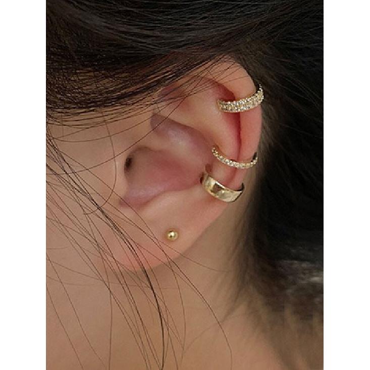 3pcs Set EAR CUFF Earrings Crystal Cartilage Ear Ring Fake Clip On Cuff Zircon+
