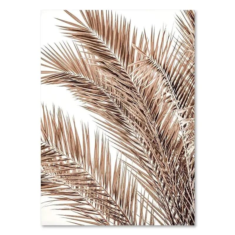 Nordic Beige Flower Grass Canvas Painting Landscape Picture Minimalist Wall Art Poster Scenery Print Modern for Home Room Decor
