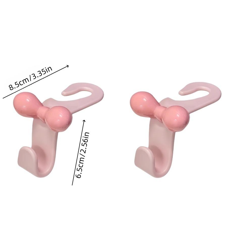 

2 шт. Розовый бант Автомобильный крючок Крючок для хранения на спинку сиденья Универсальный крючок для зеркала заднего вида мотоцикла