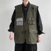 Men's Trendy Hong Kong Style Multi-Pocket Photographer Vest with Customizable Logo