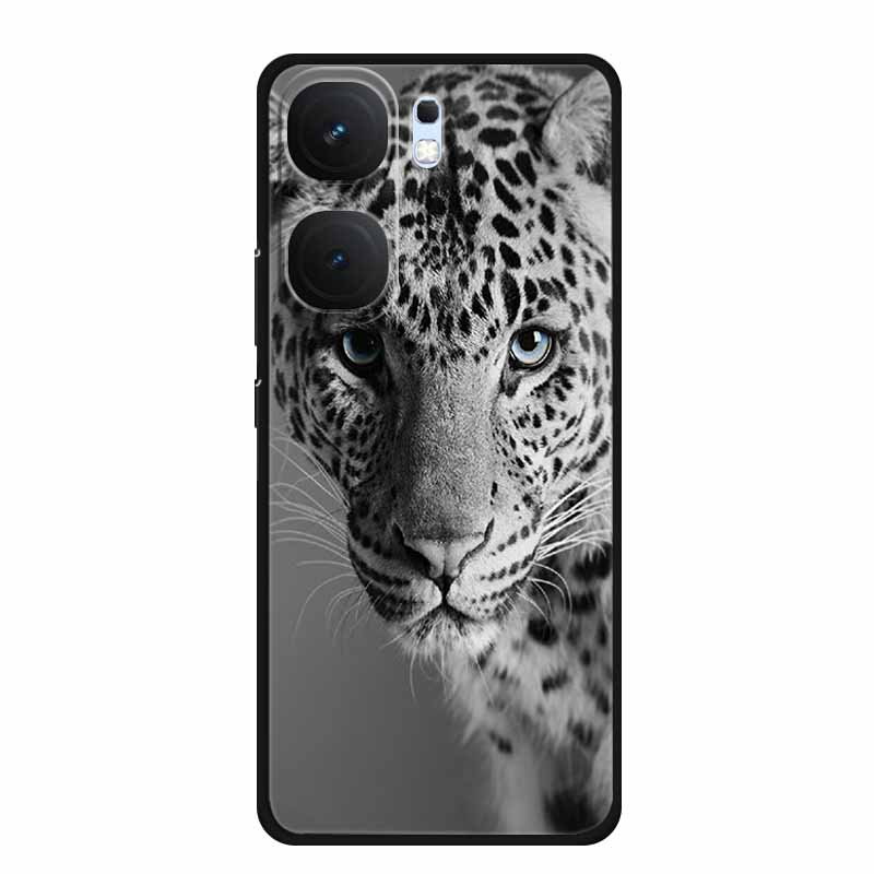 For Vivo iQOO Neo9 Pro Case TPU Silicone Soft Back Cover for Vivo iQOO Neo9 Neo 9 Black Fashion Cool Animals Coque Lion Tiger