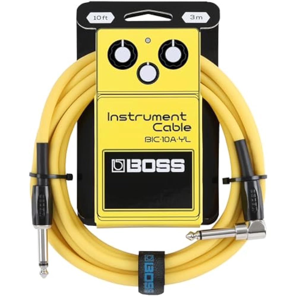 BOSS BOSS BIC-10A-YL Guitar Cable Perfect for Connecting Guitar/Bass to Effectors and Amps YL Yellow