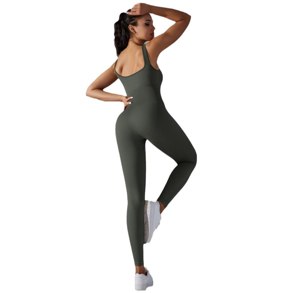 Seamless Thread Yoga Suit, Abdominal And Hip Lifting Exercise Tight Fitting Jumpsuit, Quick Drying Fitness Jumpsuit For Women