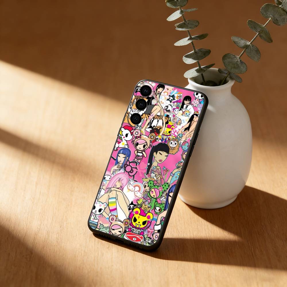 Sweet E-Edgy Vibe T-Tokidoki Art Phone Case For Samsung Galaxy A91,80,73,72 ,71,53,52,32 ,31,22,21s,20,Soft Black Case