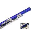 Western Concert Flute Cupronickel Nicke Plated 16 Holes C Key Woodwind Instrument with Cleaning