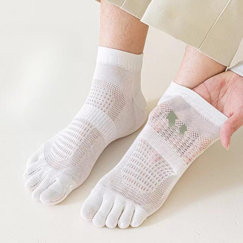 Five-finger Socks, Men's Short Socks, Summer Thin Pure Cotton Mesh Breathable Shallow-mouthed Split-toe Men's Split-toe Boat Socks