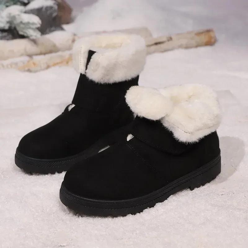 Fashion 2024 New Thickened Round Toe Short Boots Casual Warm Shoes Women's Flat Anti-skid Shoes for Women