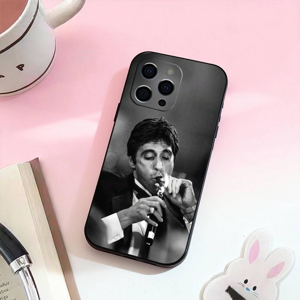 Classic Movie Scarface Phone Case For iPhone 17,16,15,14,13,12,11 Plus,Pro Max,Soft Silicone Black Cover
