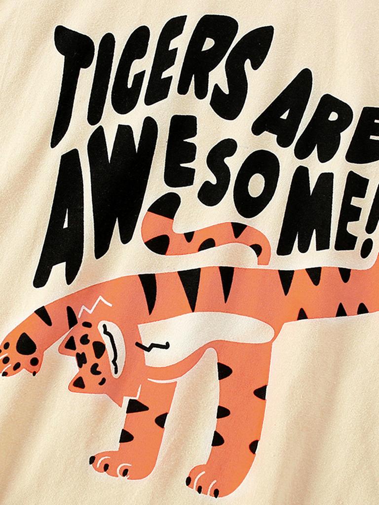 Kids Long Sleeve T-Shirt Boys Fall Winter Cartoon Animal Print Crew Neck Top Soft Cotton Pullover 3-8 Years