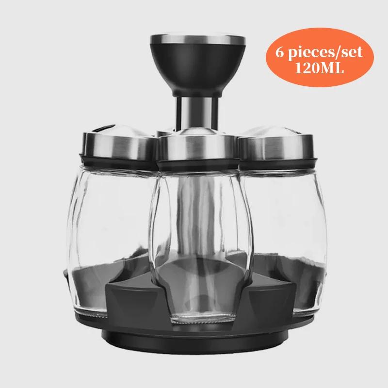 Kryddburkar Set Glas Organizer Pepparkvarn Smakbehållare Kryddkruka Kökssaltställ Flaskhållare Smaksättningstank Hylla