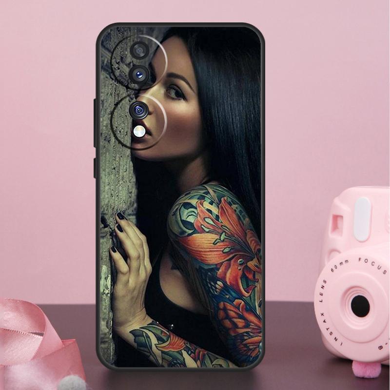 

Sexy Tattoo Girl Case For Honor 200 400 Pro 50 70 90 X9a X9b X9c X9d X8b X8c Win Magic 7 Lite 5 6 8 Pro Cover Honor 200