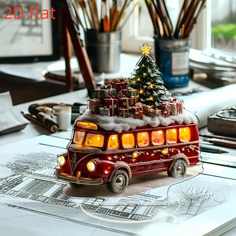 Weihnachts-Schneekugel aus Acryl mit Weihnachtsmann-, Rentier- und Schneemann-Ornament