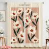 2pcs 2D Flat Printing Window Curtains Flower Market Floral 100% Polyester Without Electricity Party Decorations for Booths