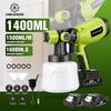 1400ML Electric Spray Gun 850W Cordless Paint Sprayer HVLP Auto Furniture Steel Power Tools For Makita 18V Battery Pin