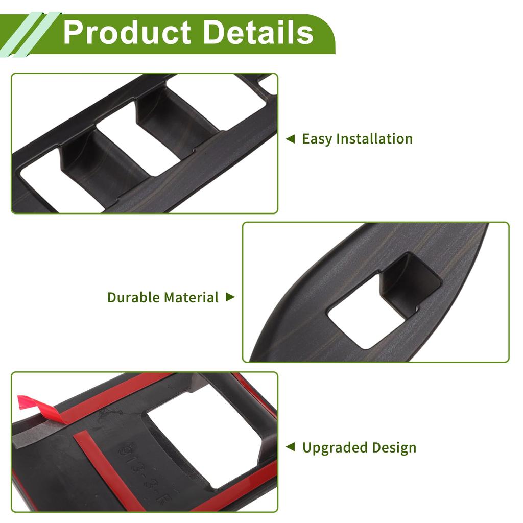 FUELHOOD Door Window Switch Bezel Compatible with Toyota New Voxy Set of ABS Wood Grain Finish Cover, ZWR90W, 4,