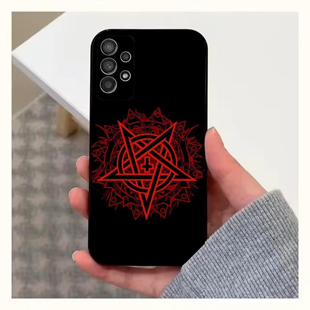 Satanic Hell Pentagram Phone Case For Samsung S25,S24,S23,S22,S20,S21,S10,Ultra,Plus,Lite,FE,Soft Silicone Black Cover