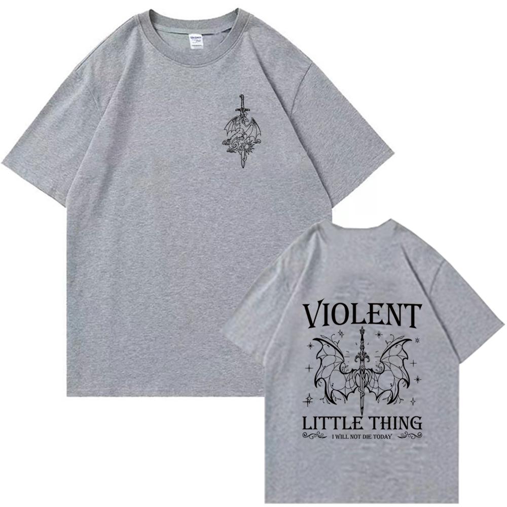 Violent Little Thing Fourth Wing Fan Gift T-shirt Women and Men O-neck Summer Regular Oversized Dragon Rider Casual Shirt