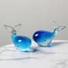 Crystal Luminous Whale Figurine Decoration, Glass Whale Statue Marine Animal Sculpture Glass Art Crafts  Home Office Decor (A)