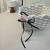 Elegant Pink Rose Satin Butterfly Hairpin & Hair Rope for Women