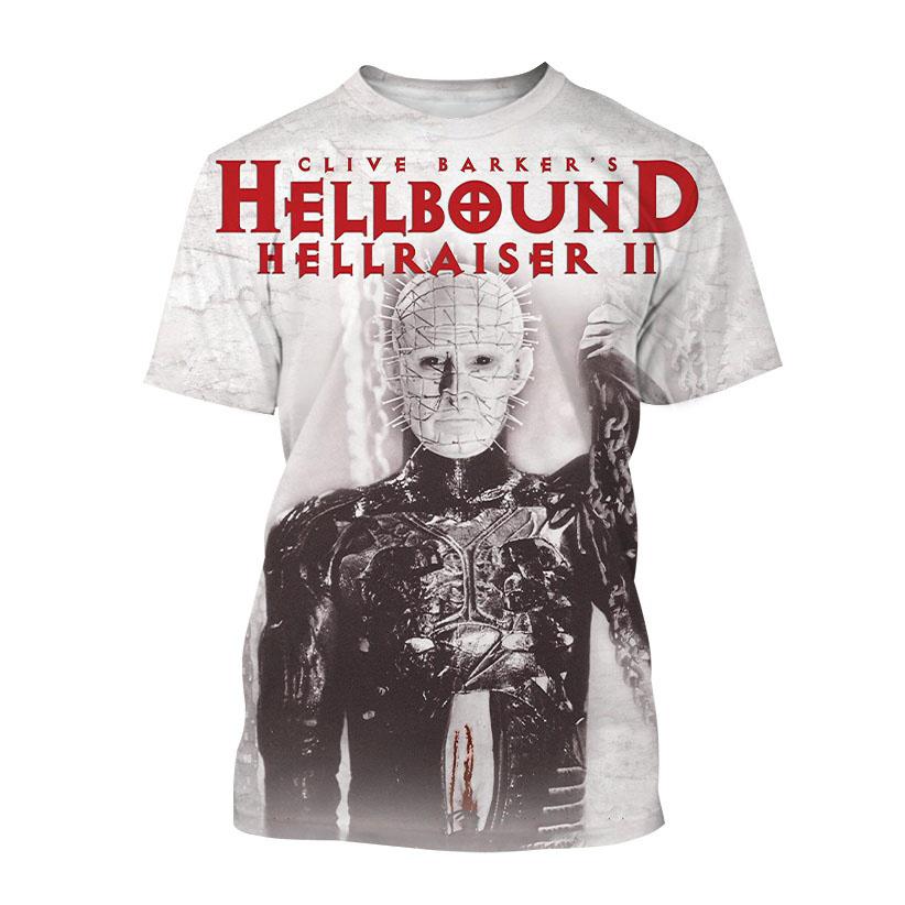 Zomer Hellraiser Horrorfilm 3D Print T-shirts Streetwear Mannen Casual Oversized Ronde Hals Korte Mouw T-shirt T-shirts Tops Kleding