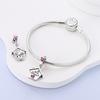 Charms Copper Happy Home Pink Heart Pendants Fit Charms Plata Original Bracelet Beads Women Jewellery Making Diy Gifts