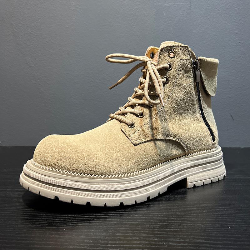 British style thick-soled retro suede Martin boots 2024 summer wear-resistant medium-top desert tooling boots 81589-B