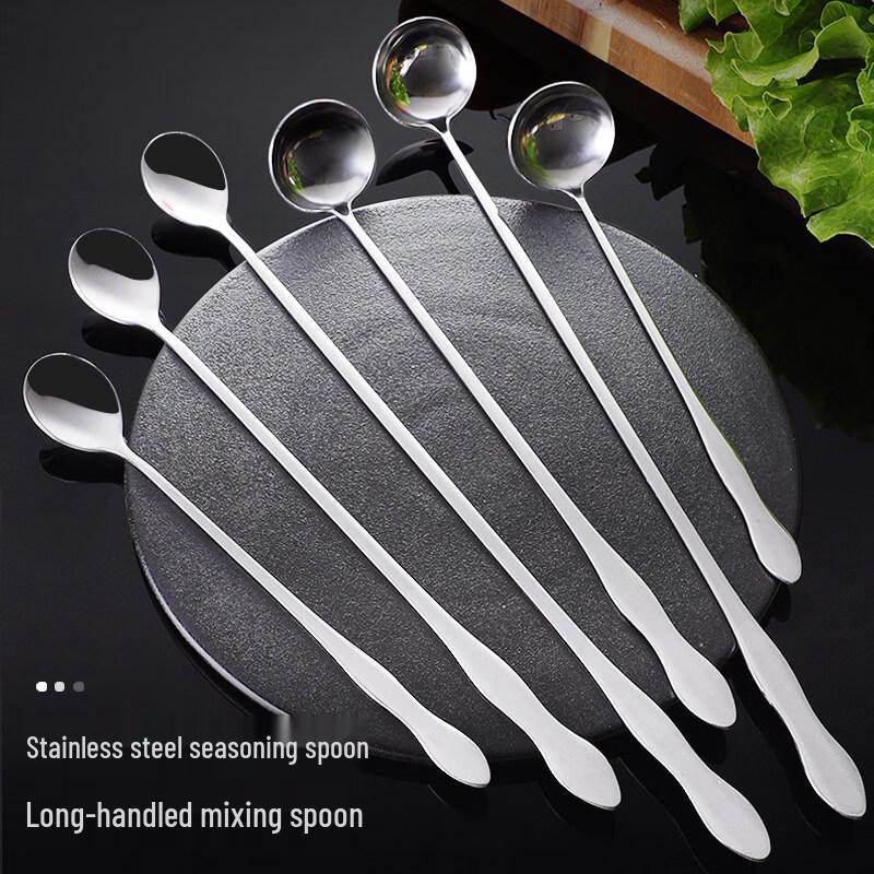 Extended Long Handle Stainless Steel Coffee Spoon