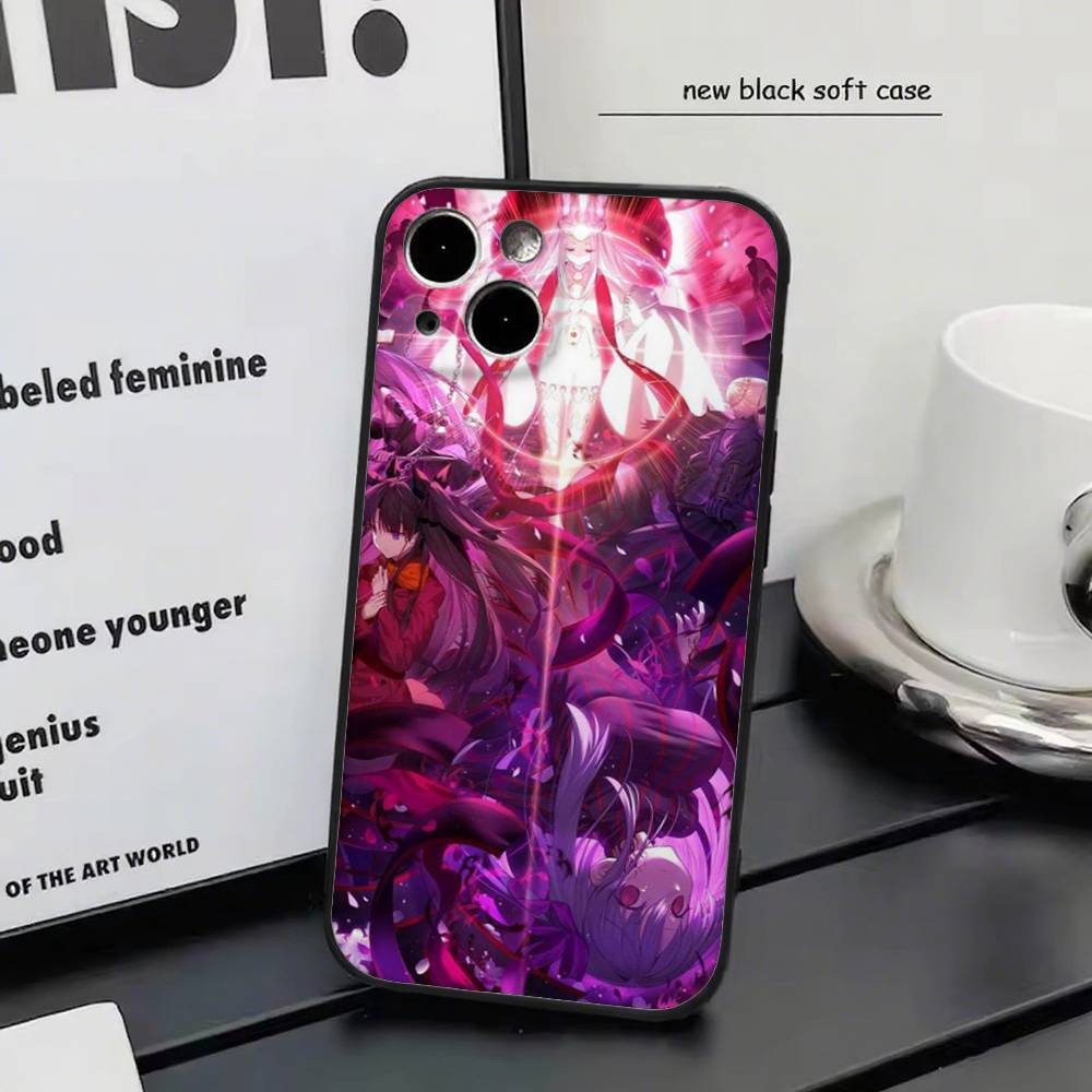 Fate Stay Night For IPhone 17 Air 16 15 14 13 12 11 Pro Black Soft Cover Phone Case
