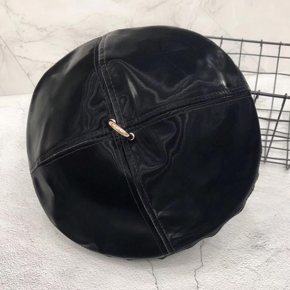 Women Fashion PU Hat Octagonal Beret British Style Painter Autumn Winter All Match