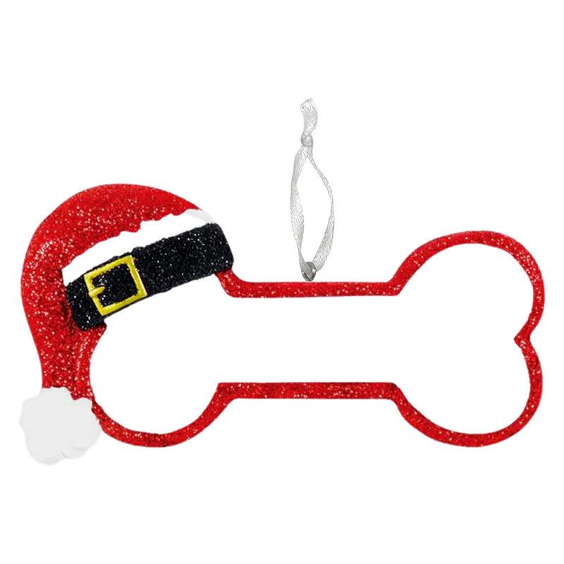Stylish Hand-painted Resin Christmas Dog Bone Ornaments In Various Designs For Holiday Decor