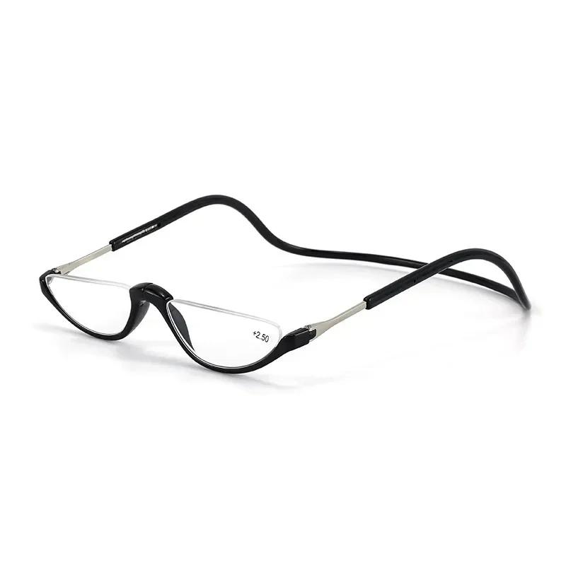 Ultralight Hanging Stretch Reading Glasses Men Women Trendy Half Frame Lens Presbyopic eyeglasses Unisex Diopter +1.0 1.5 to+3.0