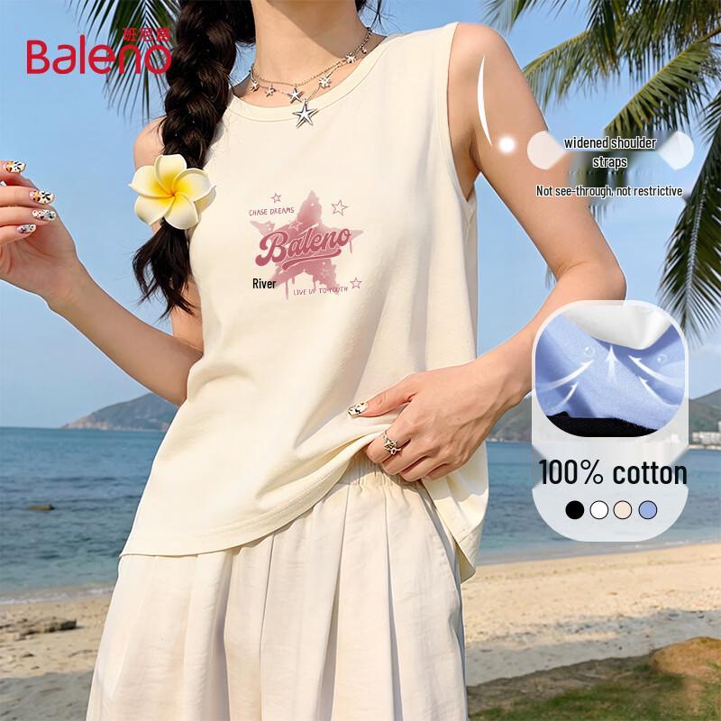 Baleno BNL Misty Pink Star Graphic Cotton Tank Top XL
