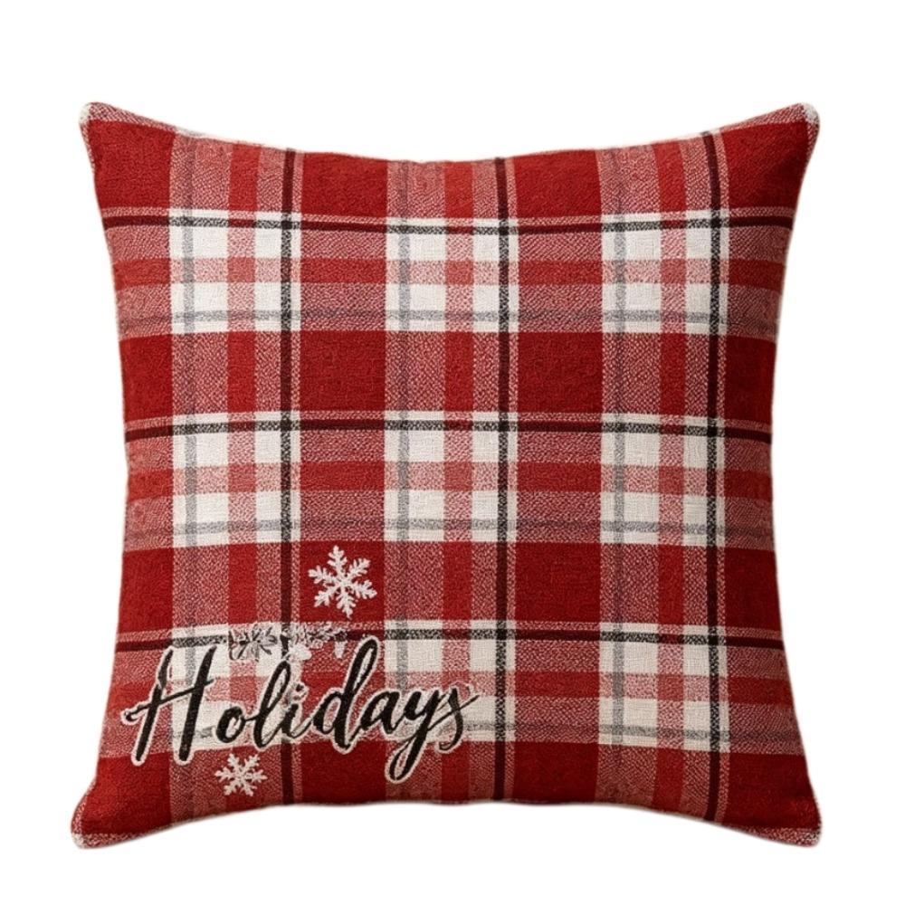 Elk Deer Christmas Pillow Cover Linen Xmas Tree Pillowslip Snowman Pillow Cover Living Room Sofa