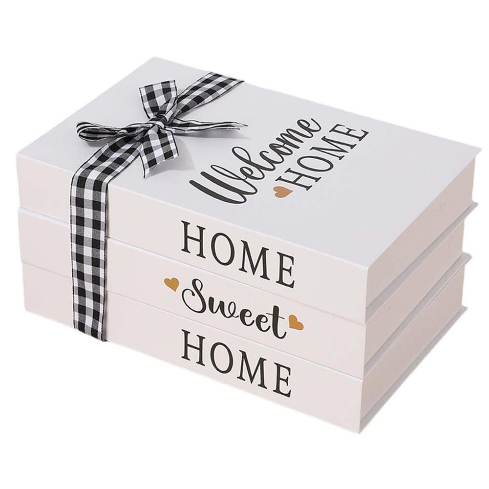 Rustic Stacking Display Books 3 Piece Set for Home and Office Decoration
